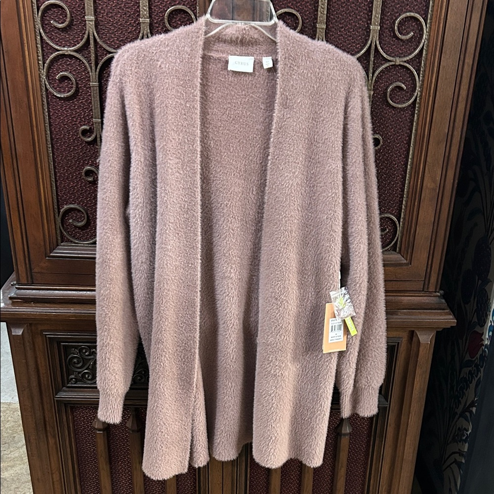 Cyrus Soft Mauve Open-Front Cardigan